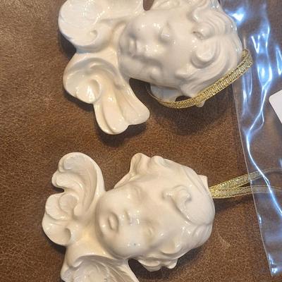 vintage Scioto 1908s ceramic or porcelain angel/cherub ornaments
