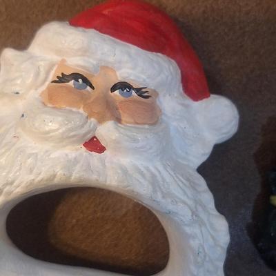 misc. Santa's- one napkin ring and ornament