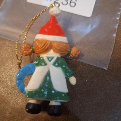 vintage S&S Inc. by UM Raggedy Ann Christmas ornament.