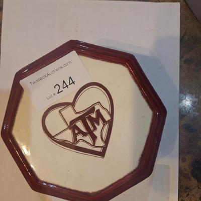 Texas A&M University Aggie Heart ceramic candy dish with lid