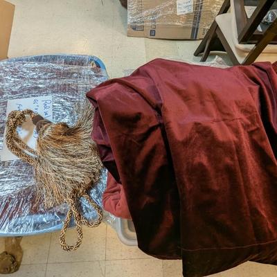 8 Red Velvet Curtains 96" x 60"