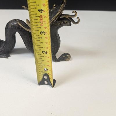 Vintage Brass Chinese Dragon Sculpture Statue