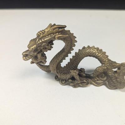 Brass Dragon Figurine Statue