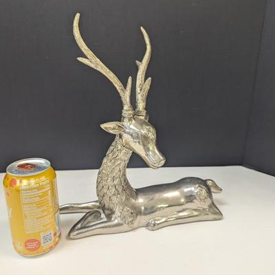 Brass Resting Deer Sculpture