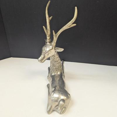 Brass Resting Deer Sculpture