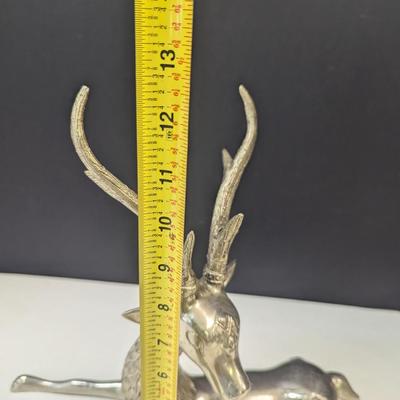 Brass Resting Deer Sculpture
