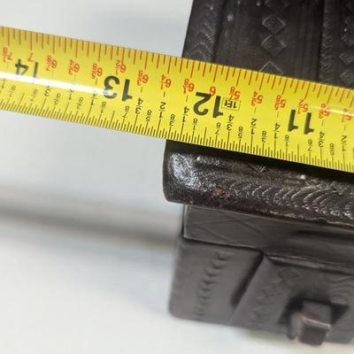 Vintage Leather Vintage Trinket Box with Felt Lining