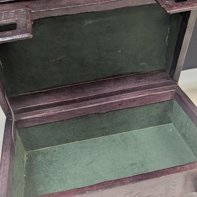 Vintage Leather Vintage Trinket Box with Felt Lining