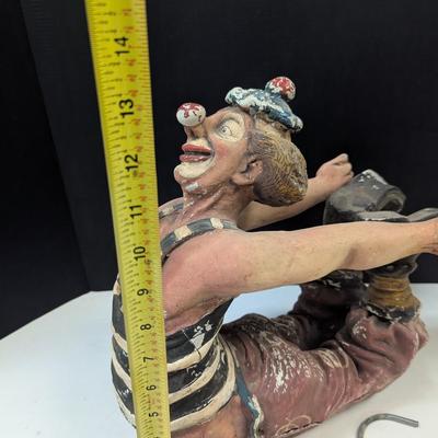 Hanging Painted Clown Sculpture