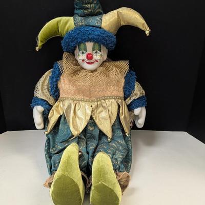 Genuine Fine Bisque Porcelain Clown With COA Hand Crafted