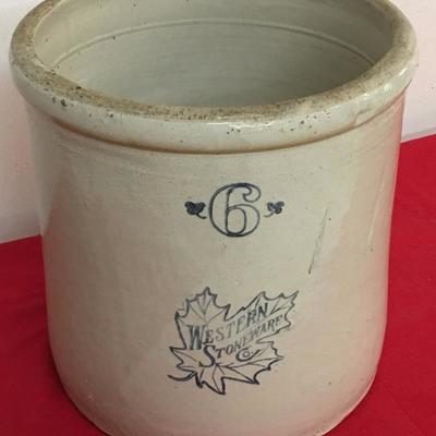 Antique Western Stoneware Co. #6 Crock 6-Gallon