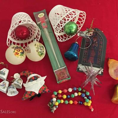 Miscellaneous Christmas Decorations Beads Bells 1950's 