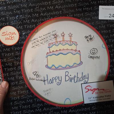 Keepsake Birthday plate "sign me there" with autograph pen included