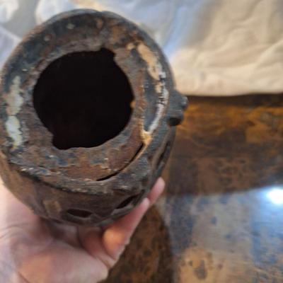 vintage Japanese cast iron owl candle lantern or tea light holder.