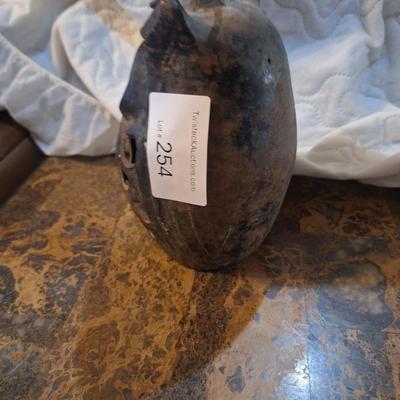 vintage Japanese cast iron owl candle lantern or tea light holder.