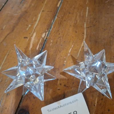 Rosenthal Kosta Sterne 9-point star crystal candle holders.