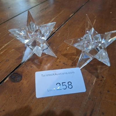 Rosenthal Kosta Sterne 9-point star crystal candle holders.