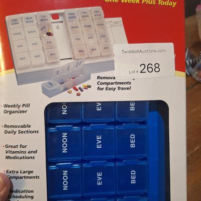 two boxes of Acu-Life Deluxe Pill Organizers, "One Week Plus Today