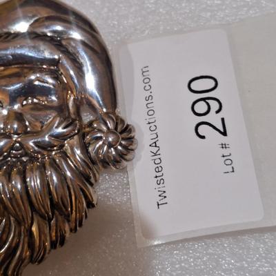 vintage silver Santa head brooch pendant.