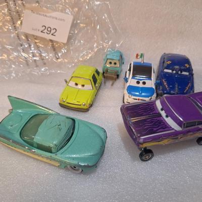 die-cast vehicles from the Disney/Pixar Cars franchise, Flo, Ramon and others.