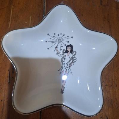 Mcm Fairy/Good Witch Platinum Trimmed Star Shaped Trinket Tray
