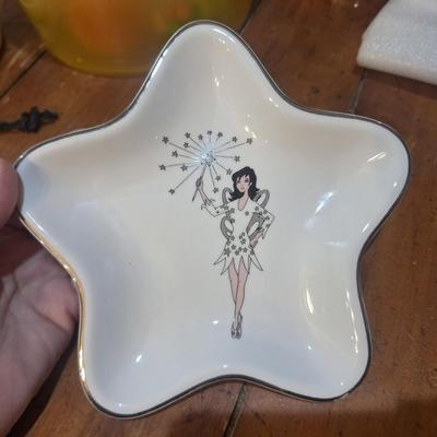 Mcm Fairy/Good Witch Platinum Trimmed Star Shaped Trinket Tray