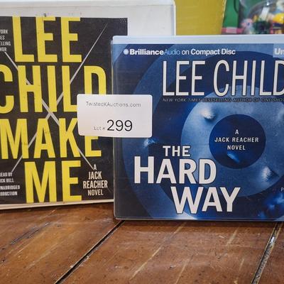 two Jack Reacher audiobooks by Lee Child: Make Me and The Hard Way.