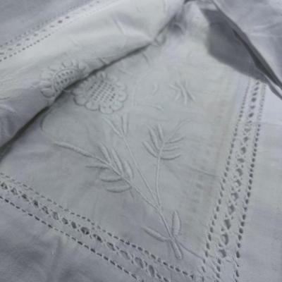 (3) Large White Hand Crafted Table Cloths, Cut OUT 