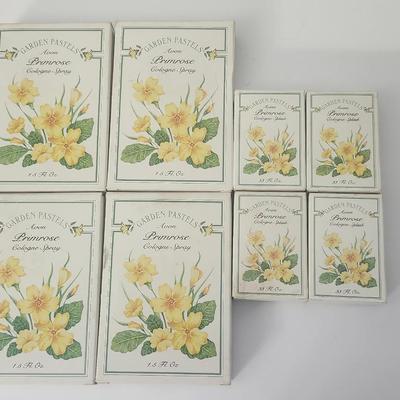 Vintage Avon Garden Pastels Primrose Cologne Lot 8pc NEW FULL Spray and Splash