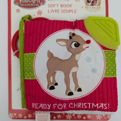 Rudolph the Red-Nosed Reindeer Baby Soft Book with Teether 50th Anniversary Kids Preferred 2014