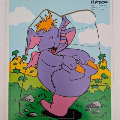 1984 Playskool Disney Eleroo Wooden Puzzle 10 Piece Winnie the Pooh Friend Made in USA