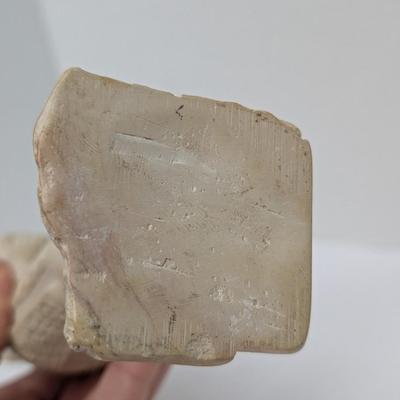 Vintage Hand Carved Figurine Of Woman Carrying Child Rustic Folk Art Sculpture