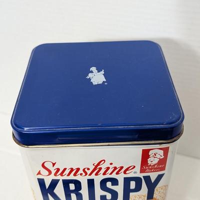 Vintage Sunshine Krispy Saltine Crackers Tin 4 Pack Retro Sunshine Biscuits Advertising