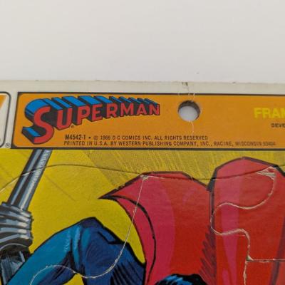 1966 Whitman Superman Frame Tray Puzzle DC Comics Robot Battle Vintage Superhero Art
