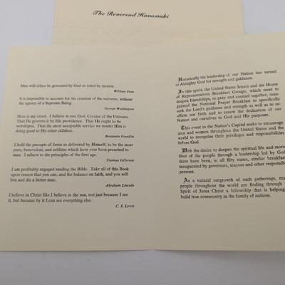 Vintage Presidential Memorabilia Listing: 44th Annual National Prayer Breakfast Invitation