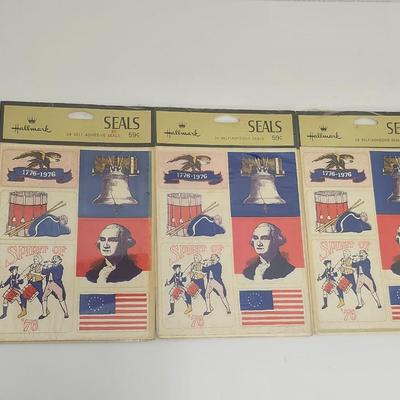 Hallmark 1976 Bicentennial Spirit of ’76 Seals Lot of 3 Packs 24 Count Each USA Patriotic