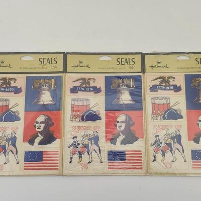 Hallmark 1976 Bicentennial Spirit of ’76 Seals Lot of 3 Packs 24 Count Each USA Patriotic