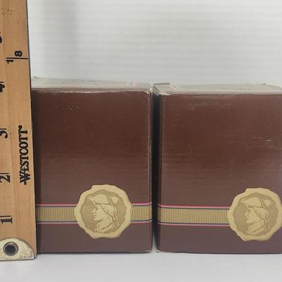 Avon Revolutionary Soldier Head Candle Lot of 2 Smokers Fresh Aroma Candles Vintage Americana With Boxes