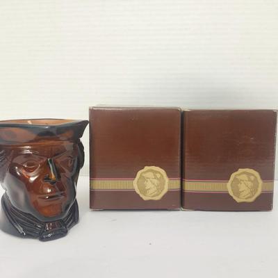 Avon Revolutionary Soldier Head Candle Lot of 2 Smokers Fresh Aroma Candles Vintage Americana With Boxes