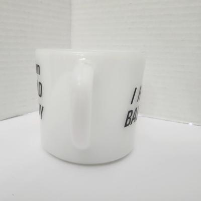 Vintage Made in USA White Coffee Mug I Had a Bad Idea Black Text Graphic Humor Cup