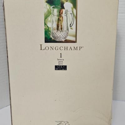 NIB Vintage Cristal d'Arques-Durand Longchamp 24% Lead Crystal Pitcher France