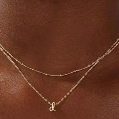 14K Gold Plated Letter Pendant Capital Monogram