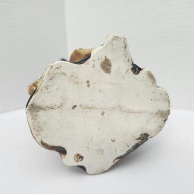 Figural Ceramic Parrot Tree Stump Vase Majolica Style Glazed Bird Floral Decorative Pottery