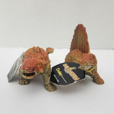 Boley Dinosaurs 1992 Two Figure Lot Ankylosaurus and Sail Back Dinosaur With Original Tags