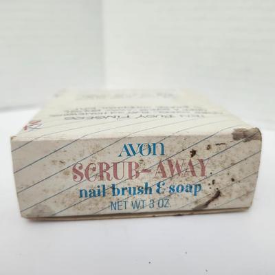 Avon Scrub Away Nail Brush and Soap 3 Oz Vintage Avon Personal Care with Original Box