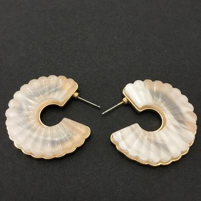 Beautiful, gold tone, acrylic, statement, earrings