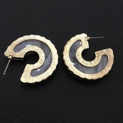 Beautiful, gold tone, acrylic, statement, earrings