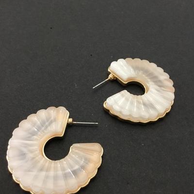 Beautiful, gold tone, acrylic, statement, earrings