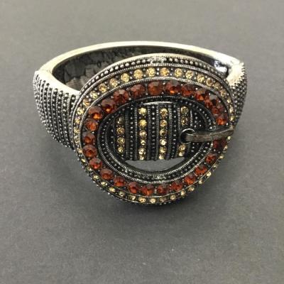 Silver toned, crystal rhinestone statement, bracelet