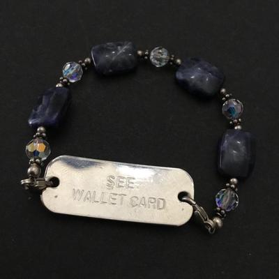 Beautiful, lapis stone ID medical bracelet